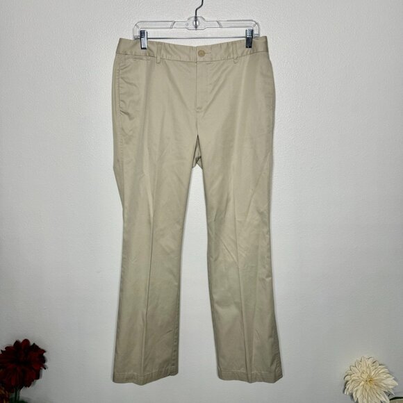 Eddie Bauer Women’s Khaki Beige Trouser Pants Size 10T Preppy Business Casual - Picture 1 of 6